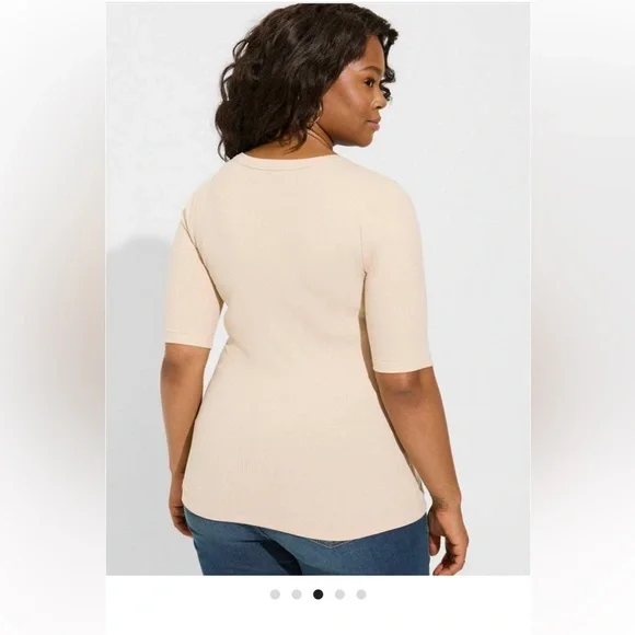 Torrid Cream Henley Bodysuit - Picture 4 of 6